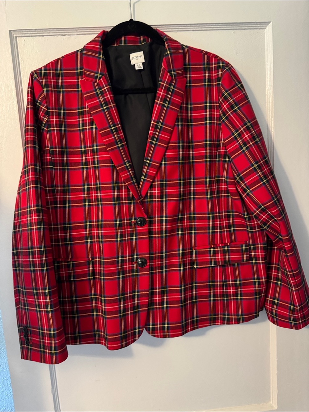 J. Crew Factory Red Tartan Plaid Blazer